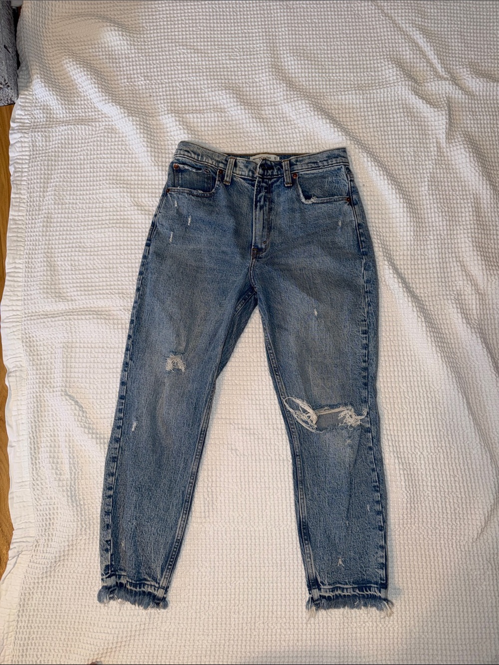 Abercrombie & Fitch Distressed Boyfriend Jeans - Blue
